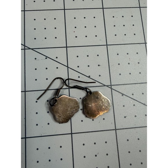 Vintage Sterling Silver Earrings Fancy Swirls Dangle Hook Earrings 925 - Picture 2 of 3